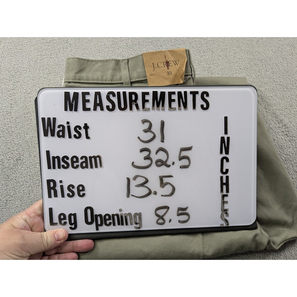 Vintage J.Crew Oarsman Pants Mens 33 Sage Olive Green Pleated Cuffed Made in USA - Picture 9 of 13